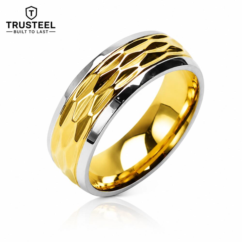 Womens 316L Stainless Steel Ring Wedding Band Comfort Fit Silver gold 6mm Size 7